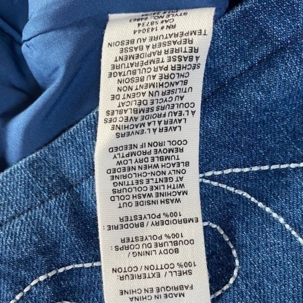 Western Embroidery Avec LesFilles Long Sleeve Denim Minidress PROVENCE WSH 6 NWT - Picture 8 of 14